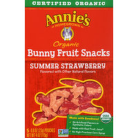 Annies Bunny Fruit Snacks, Organic, Summer Strawberry, 5 Each