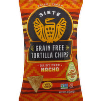 Siete Tortilla Chips, Grain Free, Nacho, 5 Ounce