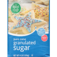 Food Club Sugar, Granulated, Pure Cane, 4 Pound