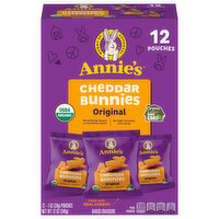 Annie's Crackers, Original, Cheddar Bunnies, Baked, 12 Each