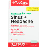 TopCare Sinus + Headache, Non-Drowsy, Daytime, Caplets, 24 Each