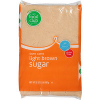 Food Club Sugar, Pure Cane, Light Brown, 32 Ounce