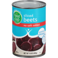 Food Club No Salt Added Sliced Beets, 15 Ounce