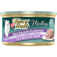 Fancy Feast Wet Cat Food, Medleys Wild Salmon Florentine With Garden Greens in Delicate Sauce, 3 Ounce