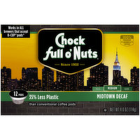 Chock Full O Nuts Midtown Decaf Medium Roast Coffee Single Serve Pods, 4 Ounce
