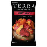 Terra Vegetable Chips, Real, No Salt Added, Sweets & Beets, 5 Ounce