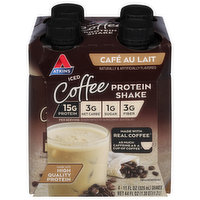 Atkins Protein Shake, Cafe Au Lait, Iced Coffee, 4 Each