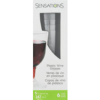 Sensations Wine Glasses, Plastic, 5 Ounce, 6 Each