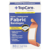 TopCare Antibacterial Fabric First Aid Antiseptic All One Size Bandages, 1 Each