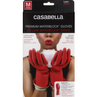 Casabella Gloves, Premium, WaterBlock, Medium, 1 Each