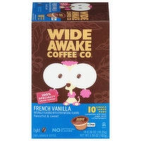 Wide Awake Coffee Co. Coffee, Light, French Vanilla, Single Serve Pods, 10 Each