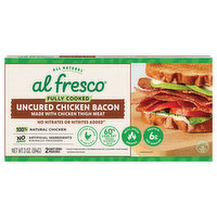 Al Fresco Chicken Bacon, Uncured, 2 Each