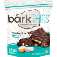 barkTHINS Snacking Chocolate, Coconut & Almond, Dark Chocolate, 4.7 Ounce