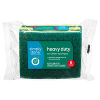 Simply Done Scrubber Sponges, Heavy Duty, 6 Each