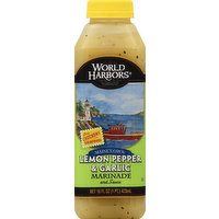 World Harbors Marinade and Sauce, Maine's Own Lemon Pepper & Garlic, 16 Ounce