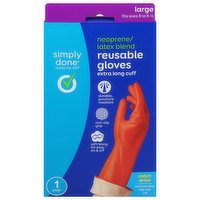 Simply Done Gloves, Reusable, Neoprene/Latex Blend, Extra Long Cuff, Large, 1 Each