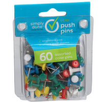 Simply Done Push Pins, Color, 1 Each