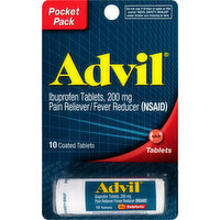 Advil Ibuprofen, 200 mg, Coated Tablets, Pocket Pack, 10 Each