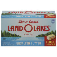 Land O Lakes Butter, Unsalted, Half Sticks, 8 Each