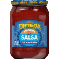 Ortega Salsa, Thick & Chunky, Medium, 16 Ounce