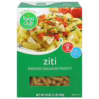 Food Club Ziti, 16 Ounce