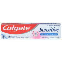 Colgate Toothpaste, Anticavity, Complete Protection, Mint Clean, Maximum Strength, Sensitive, 6 Ounce