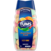 Tums Antacid, Ultra Strength 1000, Chewable Tablets, Assorted Fruit, 160 Each