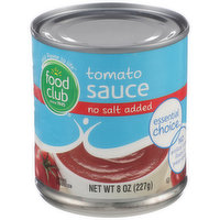 Food Club No Salt Added Tomato Sauce, 8 Ounce