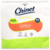 Chinet Napkins, Premium, Lunch, Classic, 2-Ply, 90 Each