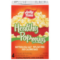 Jolly Time Microwave Popcorn, Butter & Sea Salt, Healthy Pop, Minis, 4 Each