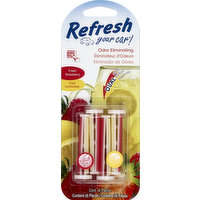 Refresh Your Car! Vent Sticks, Dual Scent, Fresh Strawberry/Cool Lemonade, 4 Each