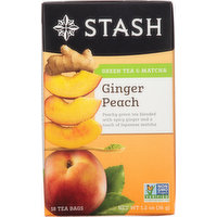 Stash Green Tea & Matcha, Ginger Peach, Tea Bags, 18 Each