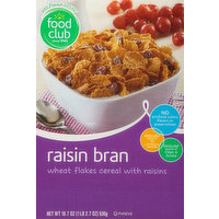 Food Club Cereal, Raisin Bran, 18.7 Ounce