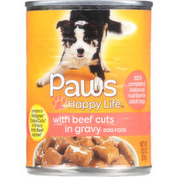 Paws Happy Life Dog Food, with Beef Cuts in Gravy, 13.2 Ounce