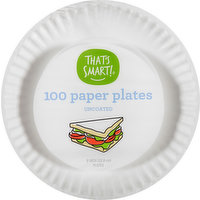 That's Smart! Paper Plates, Uncoated, 100 Each
