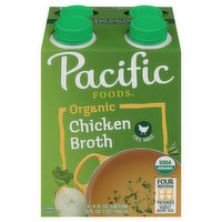 Pacific Foods Chicken Broth, Organic, 4 Each