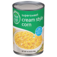 Food Club Corn, Cream Style, Supersweet, 14.75 Ounce