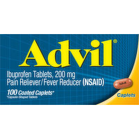 Advil Ibuprofen, 200 mg, Coated Caplets, 100 Each