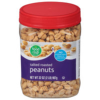 Food Club Peanuts, Roasted, Salted, 32 Ounce