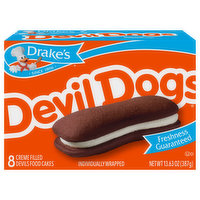 Drake's Devils Food Cakes, Creme Filled, 8 Each