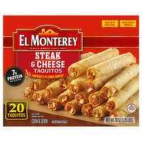 El Monterey Taquitos, Steak & Cheese, 20 Each