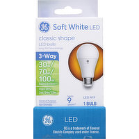 GE Light Bulb, LED, 3-Way, Soft White, Classic Shape, 30/70/100 Watts, 1 Each