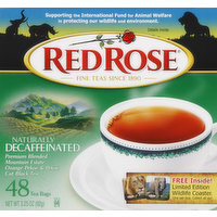 Red Rose Black Tea, Decaffeinated, Flavorful & Smooth, 48 Each