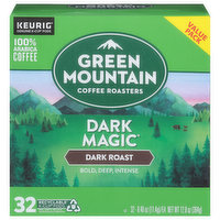 Green Mountain Coffee Roasters Coffee, Dark Roast, Dark Magic, Single Serve Cups, Value Pack, 32 Each