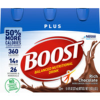 Boost Nutritional Drink, Rich Chocolate, Balanced, 6 Each