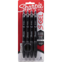 Sharpie Pens, Black Ink, 0.7 mm, Medium, 4 Each