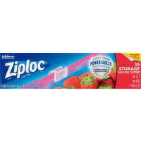 Ziploc Slider Bags, Storage, Gallon, 15 Each