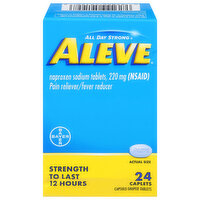 Aleve Pain Reliever/Fever Reducer, 220 mg, Caplets, 24 Each