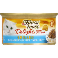 Fancy Feast Cat Food, Gourmet, Tuna & Cheddar Cheese Feast in Gravy, Grilled, 3 Ounce