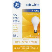 GE Light Bulbs, 3 Way, Soft White, 50/200/250 Watts, 1 Each